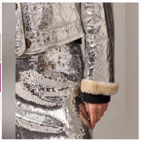 J.Crew Collection Sequin Skirt in Silver 00 - Picture 3 of 16